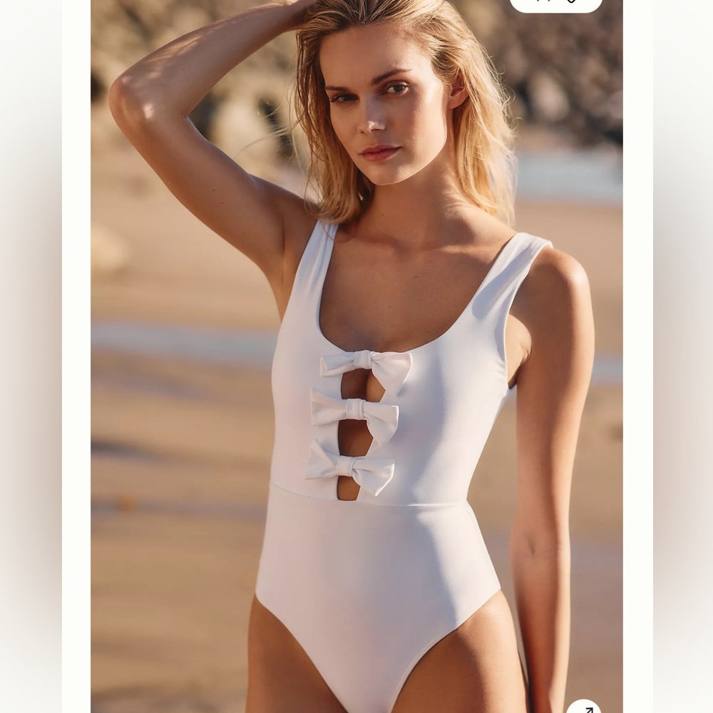 Rebecca Vallance Elana Bow One-Piece Swimsuit NWT